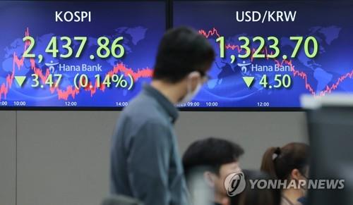 (LEAD) Seoul stocks end lower on lingering recession woes