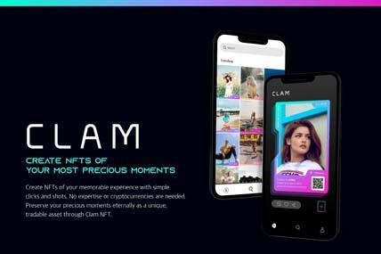 A screenshot from the CES 2023 website shows CLAM, a mobile app to turn a photo into a non-fungible token (NFT). (Yonhap) 
