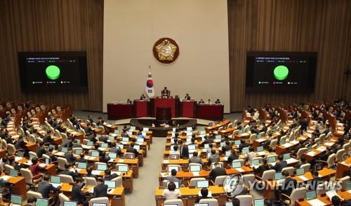 The National Assembly in a plenary session (Yonhap)