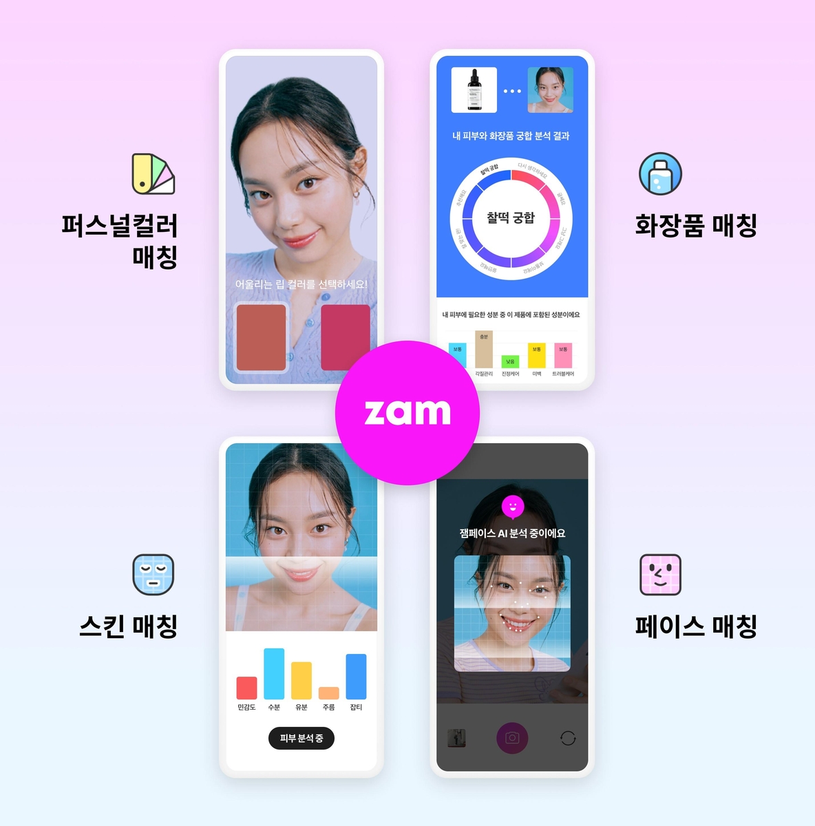 A photo provided by the Korean startup Zackdang Company of its beauty app Zamface (PHOTO NOT FOR SALE) (Yonhap)