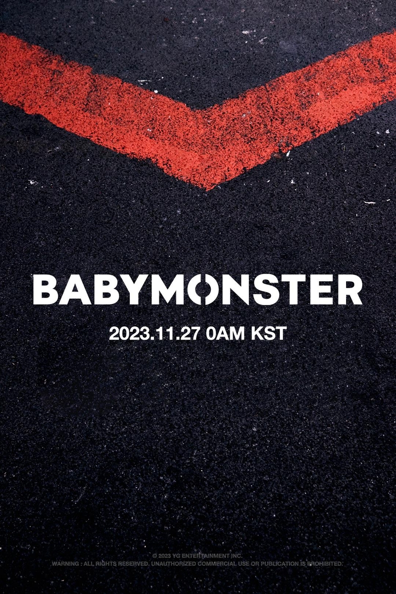 A teaser poster for K-pop girl group Babymonster's debut on Nov. 27, 2023, provided by YG Entertainment (PHOTO NOT FOR SALE) (Yonhap) 