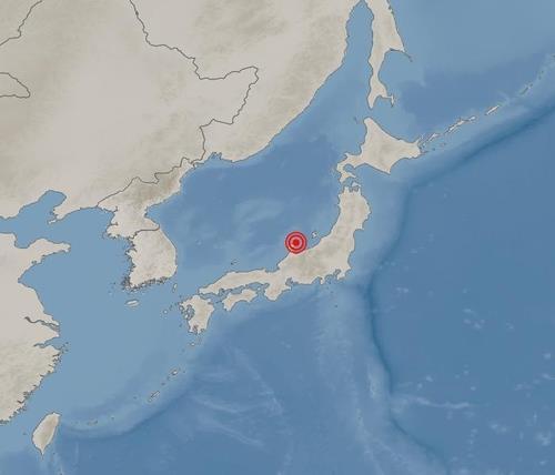 This image provided by the Korea Meteorological Administration on Jan. 1, 2024, shows an area in Japan where a major earthquake was reported, prompting tsunami warnings in Japan and advisories against rising sea levels in South Korea. (PHOTO NOT FOR SALE) (Yonhap)