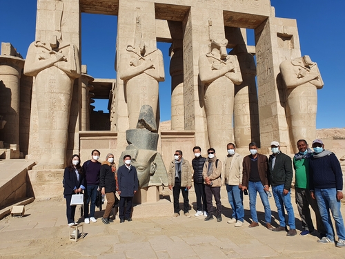 Le Ramesséum, temple funéraire du pharaon Ramsès II, à Louxor, en Egypte. (Photo fournie par l'Administration du patrimoine culturel coréen. Revente et archivage interdits)
