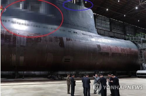北朝鮮が７月に公開した新型潜水艦＝（聯合ニュース）≪転載・転用禁止≫