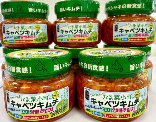 日本に輸出されたキャベツキムチ（群山市提供）＝（聯合ニュース）≪転載・転用禁止≫