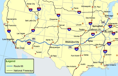 미국 첫 대륙횡단 도로 '66번 국도' [미국립공원관리청]