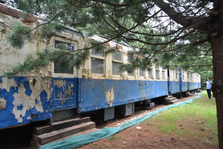 충북 진천군에 보관된 옛 수인선 열차