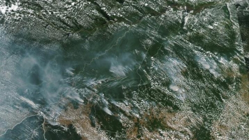 아마존 열대우림 산불로 발생한 연기