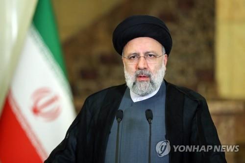 지난달 21일 테헤란에서 유엔 총회 화상연설을 하는 이브라힘 라이시 이란 대통령 