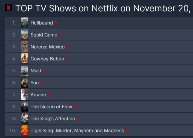 순위 사이트 넷플릭스 Netflix Top
