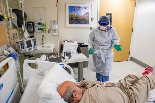 미국 매사추세츠주의 보훈청 소속 보스턴 의료법인 음압실의 코로나19 환자