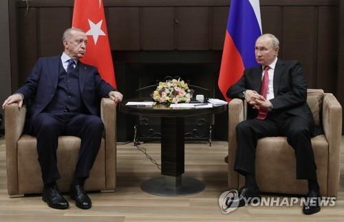 지난해 9월 회담한 푸틴(우) 러시아 대통령과 에르도안 터키 대통령