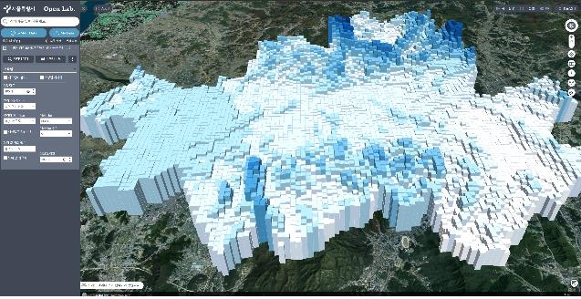 'S-맵(Map)' 오픈랩 3D 모델 및 메뉴 화면