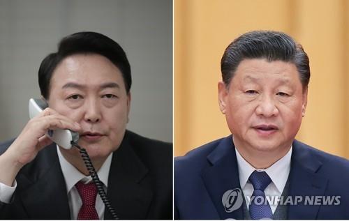 윤석열 대통령(왼쪽)과 시진핑 중국 국가주석