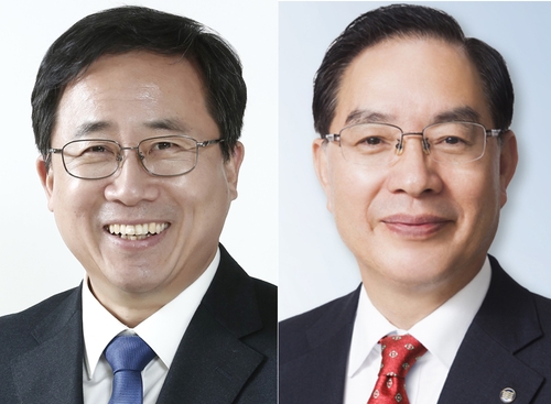 부산교육감 선거에 출마한 김석준 후보(왼쪽), 하윤수 후보