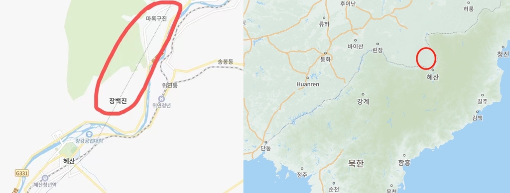 닷새 만에 36명 감염자 발생한 창바이현 위치