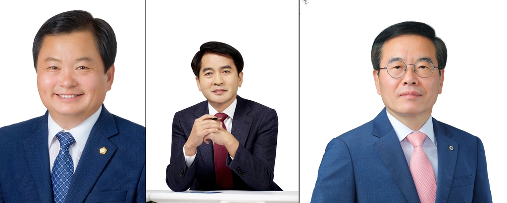 왼쪽부터 김응선·최재형·이태영 후보(번호순)
