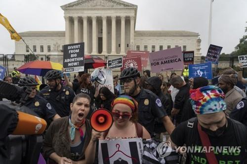 미국 대법원 앞 낙태 찬반 시위