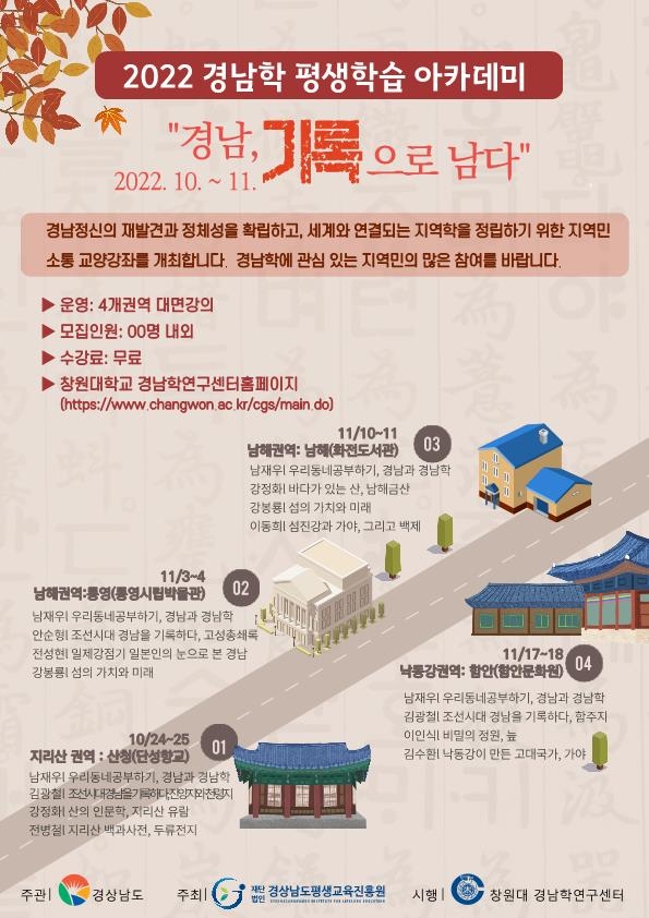 2022 경남학 평생학습 아카데미 포스터