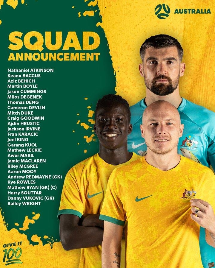 호주 월드컵 최종 명단 발표
