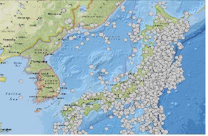 한국과 일본의 지진 발생 비교 