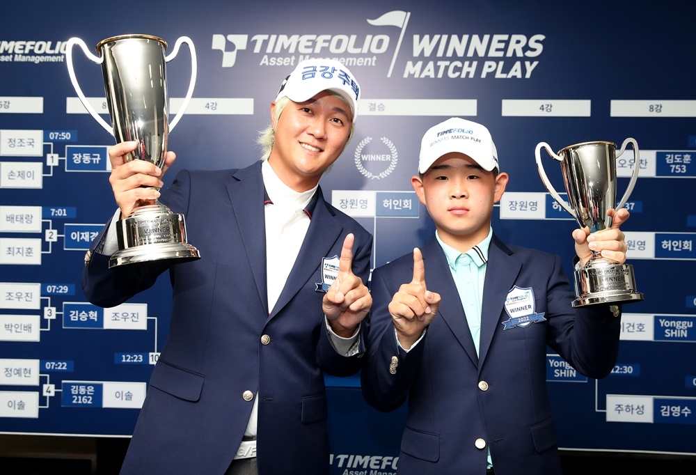 2022년 대회 우승자 허인회(왼쪽)와 장원영.
