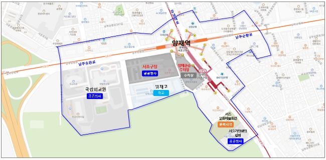 서울시 '양재 GTX 환승거점 통합개발 마스터플랜 수립' 용역 대상지