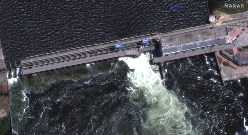 카호우카 댐 위성사진