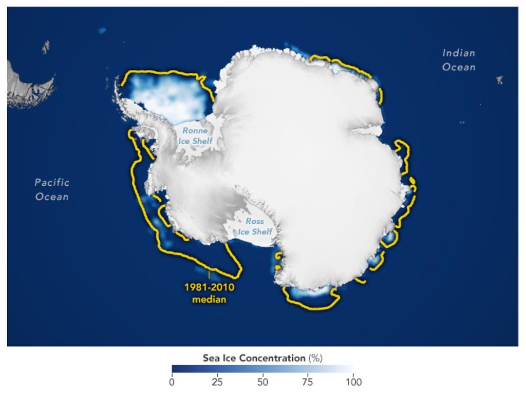 남극 대륙의 해빙 범위