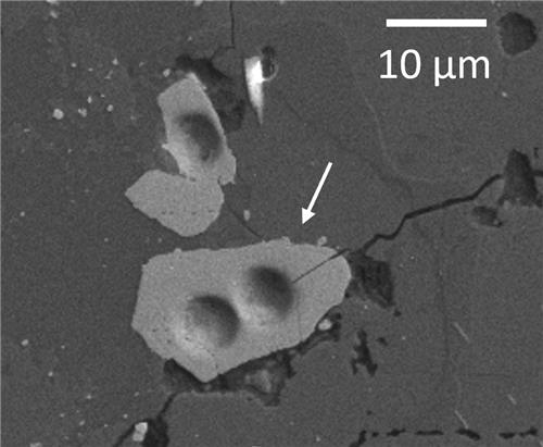 달에서 가져온 결정 속 지르콘 알갱이 현미경 사진