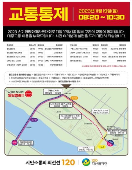 손기정마라톤대회 교통통제 안내