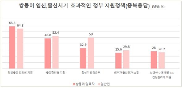 쌍둥이 양육자, '진료비 지원' 임신·출산시 효과 최고 꼽아 - 2