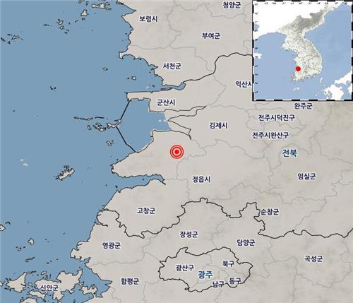  전북 부안군 행안면서 규모 4.8 지진…올해 최대 규모
