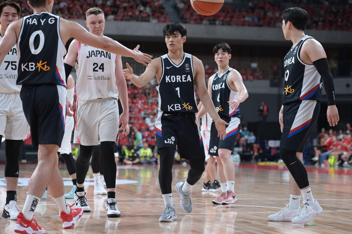 지난 5일 일본과 1차전에서 자유투를 성공한 유기상