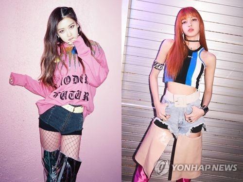블랙핑크 로제(좌)와 리사(우)