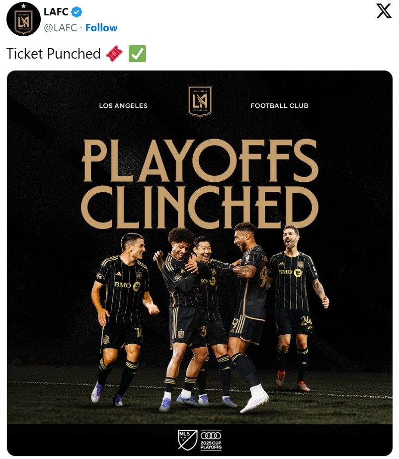 MLS 플레이오프 진출을 확정한 LAFC