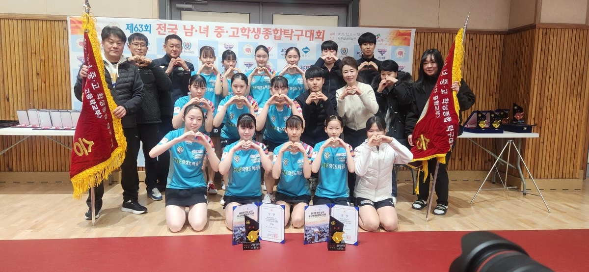 탁구 화성도시공사, 중고학생대회 여고·여중부 단체전 우승