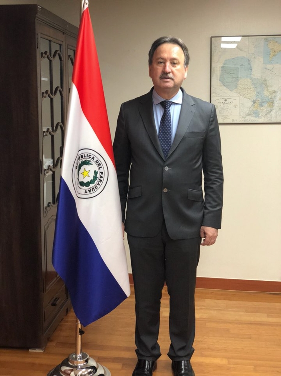 La foto, proporcionada por la Embajada de Paraguay en Corea del Sur, muestra al embajador Raúl Silvero Silvagni.