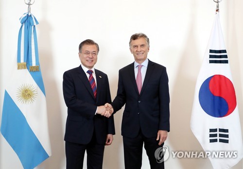 Los líderes de Corea del Sur y Argentina se reúnen por 1ª vez en 14 años
