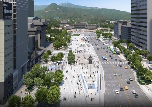La plaza renovada de Gwanghwamun abrirá en julio con nuevas atracciones