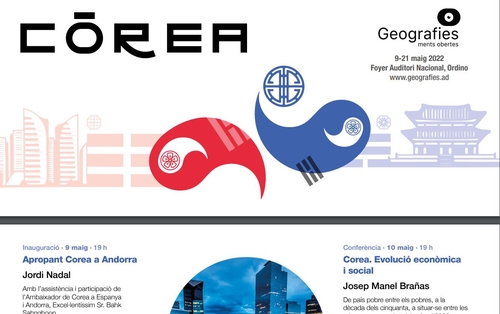 La imagen muestra el póster del festival "Geografies-Ments Obertes 2022", con Corea del Sur como invitada de honor, organizado por el Principado de Andorra. (Foto capturada de la página web del evento. Prohibida su reventa y archivo)