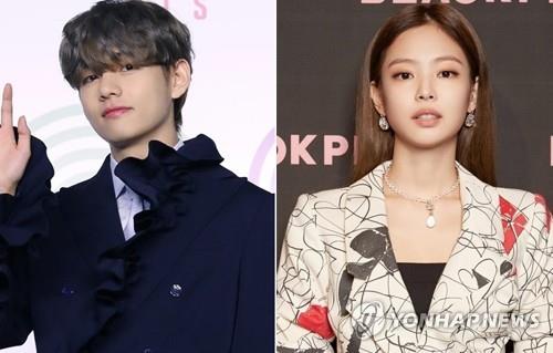 Las agencias mantienen silencio sobre los rumores del noviazgo de V de BTS y  Jenny de BLACKPINK | AGENCIA DE NOTICIAS YONHAP