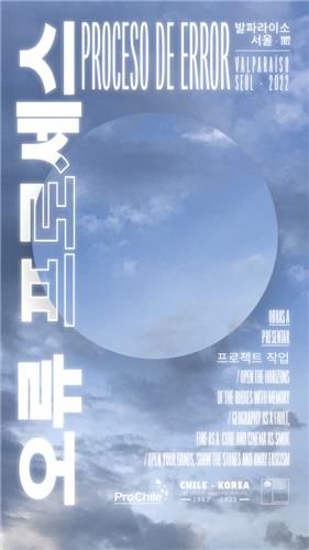 La imagen, proporcionada por la Embajada de Chile ante Corea del Sur, muestra un póster que anuncia la participación de Chile en el Festival Internacional de Cine y Medios Alternativos de Seúl 2022. (Prohibida su reventa archivo)