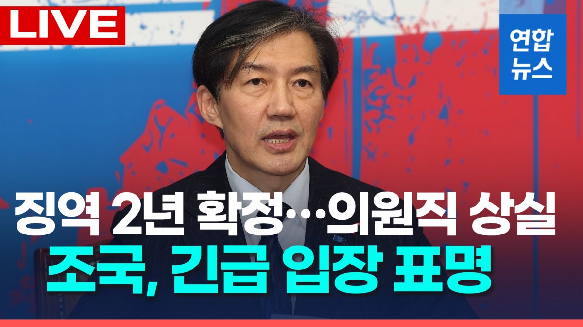 [영상] 조국 "선고 겸허히 받아들여…내가 없어도 尹탄핵 변치 않을 것"
