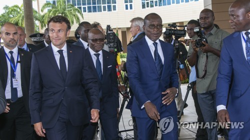 베냉 방문한 마크롱 프랑스 대통령