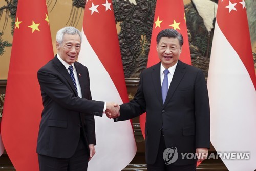 '정상회담' 中·싱가포르 공동성명 "글로벌 공급망 안정 노력"