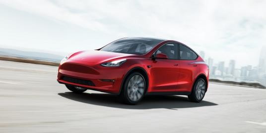 Le SUV Model Y de Tesla, le dimanche 14 février 2021. (Photo fournie par Tesla Inc. Revente et archivage interdits) 
