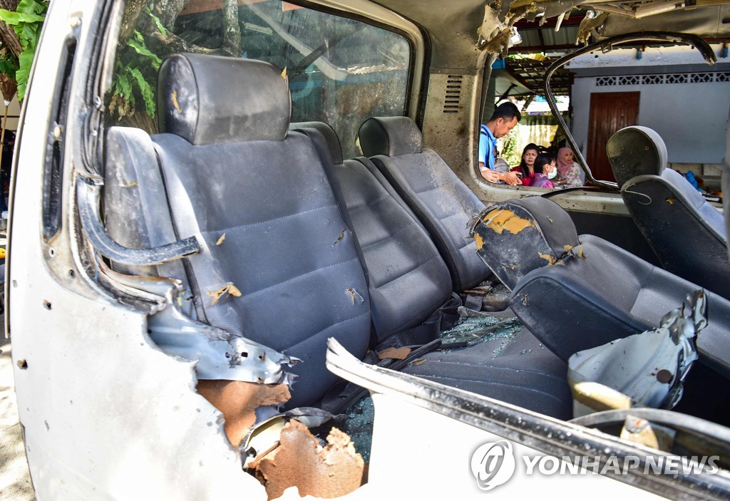 지난 6일 태국 남부서 발생한 차량 폭탄 테러