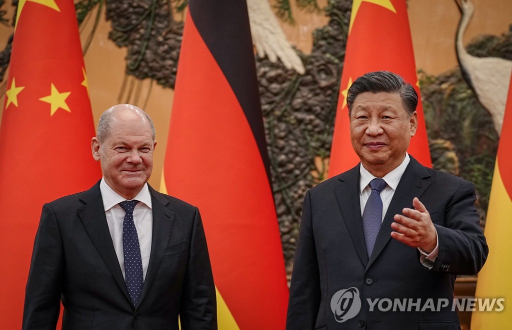 올라프 숄츠 독일 총리와 시진핑 중국 국가주석
