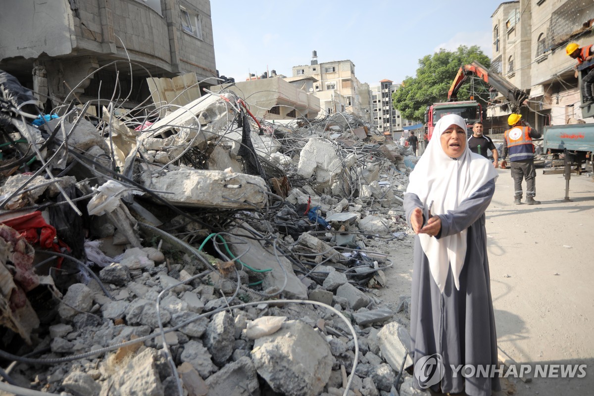 이스라엘군 공습으로 파괴된 팔레스타인 가자지구